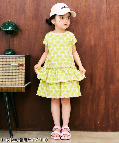 日本童裝 apres les cours 印花荷葉邊連身裙 80-140cm 女童款 夏季 DRESSES