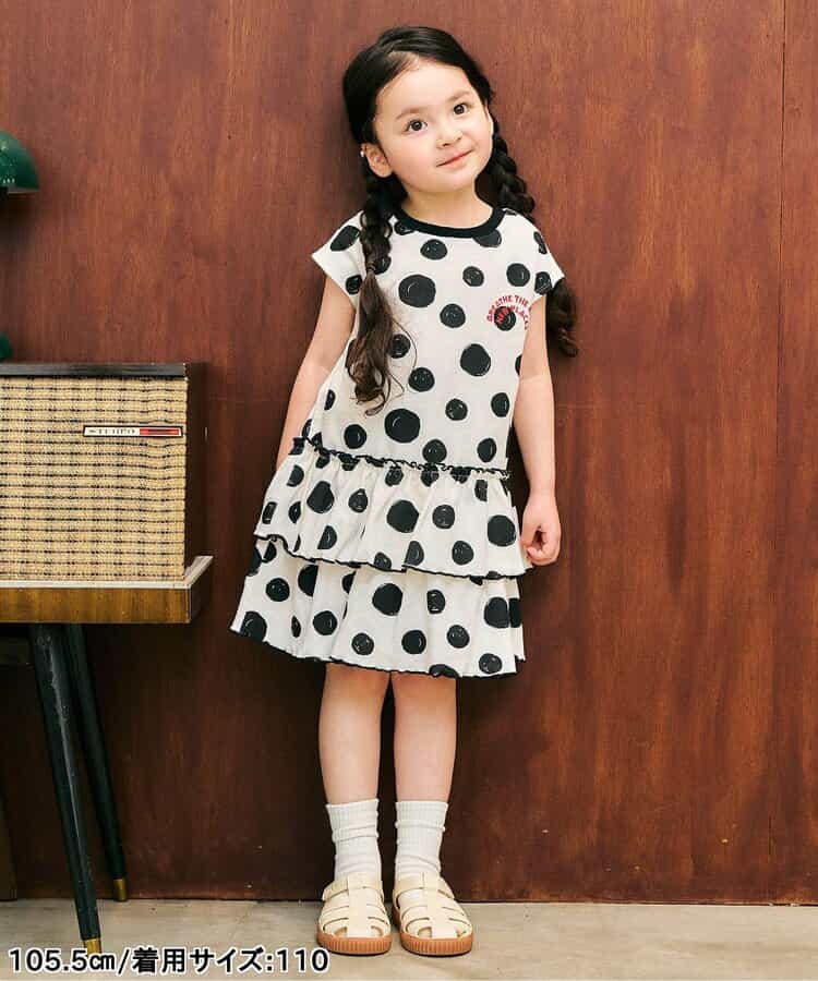日本童裝 apres les cours 印花荷葉邊連身裙 80-140cm 女童款 夏季 DRESSES