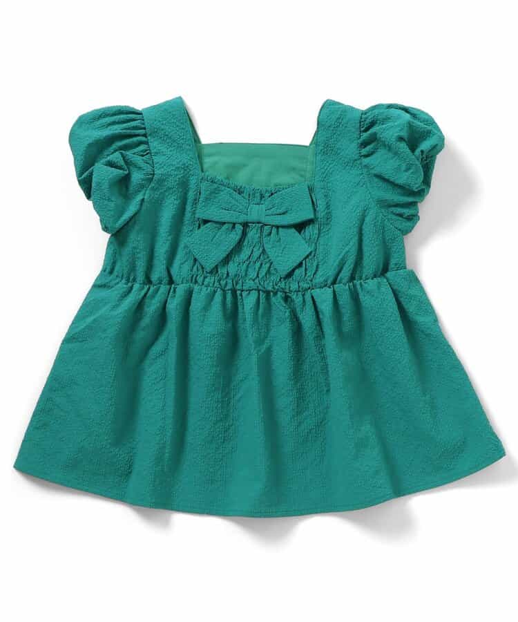 日本童裝 apres les cours 泡泡袖露背緞帶襯衫 80-140cm 女童款 夏季 TOPS
