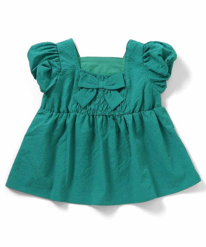 日本童裝 apres les cours 泡泡袖露背緞帶襯衫 80-140cm 女童款 夏季 TOPS