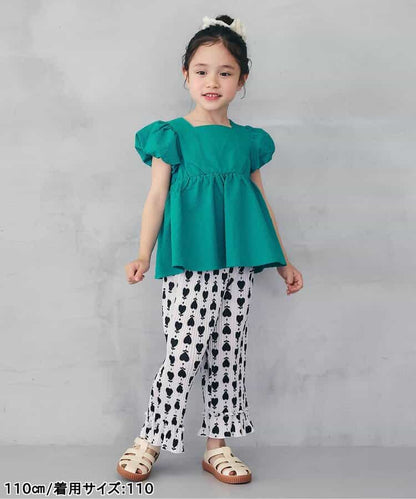 日本童裝 apres les cours 泡泡袖露背緞帶襯衫 80-140cm 女童款 夏季 TOPS