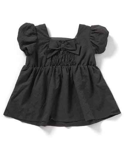 日本童裝 apres les cours 泡泡袖露背緞帶襯衫 80-140cm 女童款 夏季 TOPS