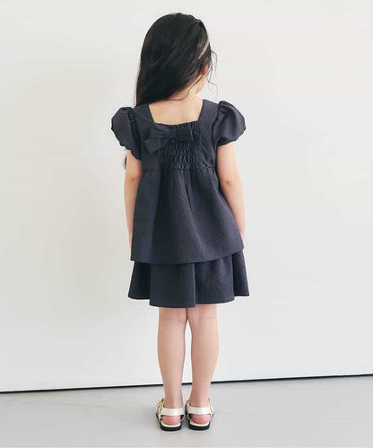 日本童裝 apres les cours 泡泡袖露背緞帶襯衫 80-140cm 女童款 夏季 TOPS