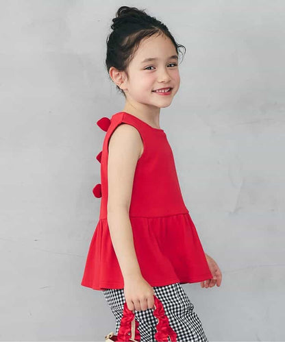 日本童裝 apres les cours 露背緞帶無袖上衣 80-140cm 女童款 夏季 TOPS