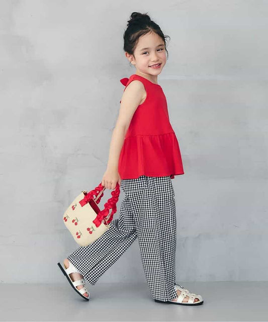 日本童裝 apres les cours 露背緞帶無袖上衣 80-140cm 女童款 夏季 TOPS