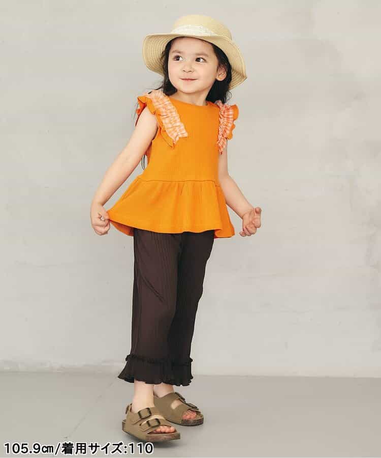 日本童裝 apres les cours 華夫格荷葉邊薄紗上衣 80-140cm 女童款 夏季 TOPS