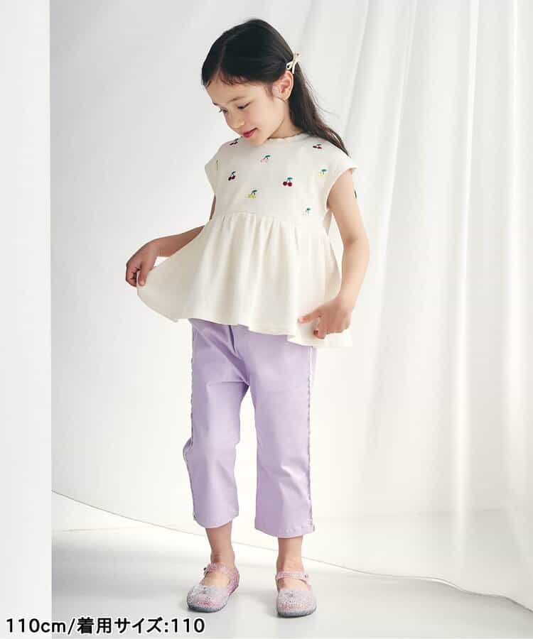 日本童裝 apres les cours 刺繡荷葉邊上衣 80-140cm 女童款 夏季 TOPS
