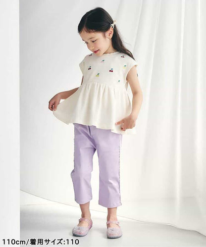 日本童裝 apres les cours 刺繡荷葉邊上衣 80-140cm 女童款 夏季 TOPS