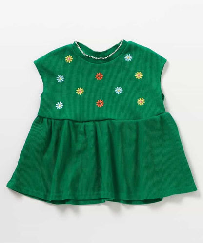 日本童裝 apres les cours 刺繡荷葉邊上衣 80-140cm 女童款 夏季 TOPS