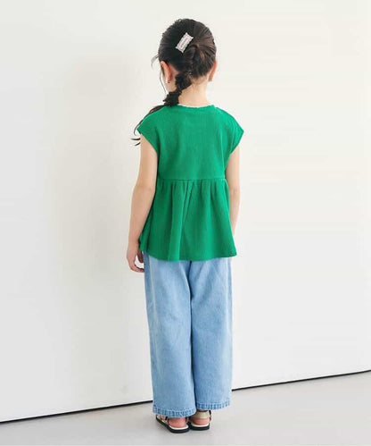 日本童裝 apres les cours 刺繡荷葉邊上衣 80-140cm 女童款 夏季 TOPS