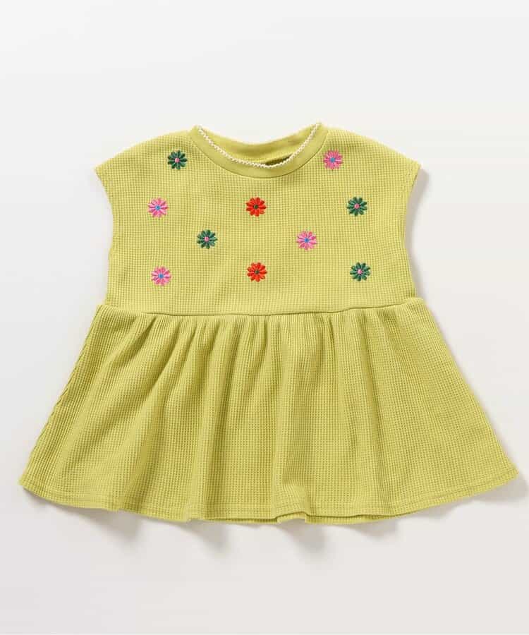日本童裝 apres les cours 刺繡荷葉邊上衣 80-140cm 女童款 夏季 TOPS