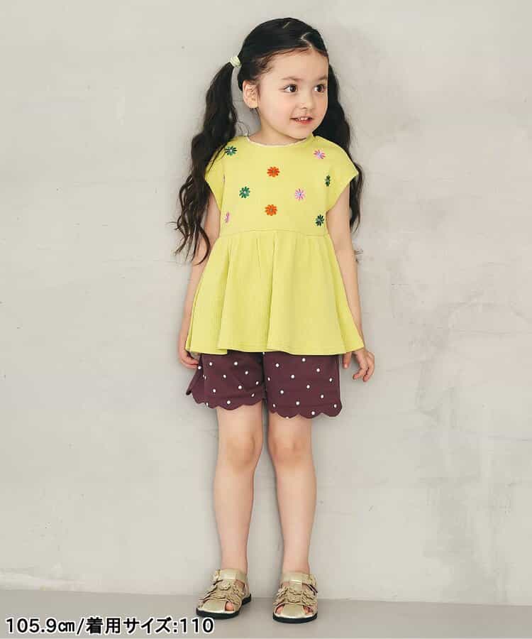 日本童裝 apres les cours 刺繡荷葉邊上衣 80-140cm 女童款 夏季 TOPS