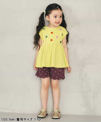 日本童裝 apres les cours 刺繡荷葉邊上衣 80-140cm 女童款 夏季 TOPS