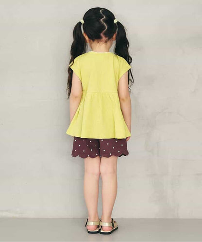 日本童裝 apres les cours 刺繡荷葉邊上衣 80-140cm 女童款 夏季 TOPS