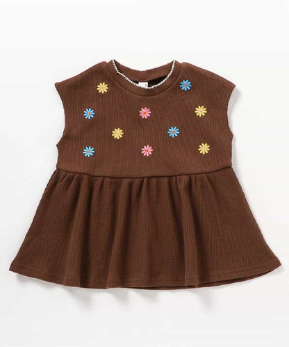日本童裝 apres les cours 刺繡荷葉邊上衣 80-140cm 女童款 夏季 TOPS