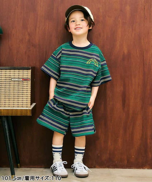 日本童裝 apres les cours 印花撞色拼接上衣 80-130cm 男童款/女童款 夏季 TOPS