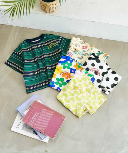 日本童裝 apres les cours 印花撞色拼接上衣 80-130cm 男童款/女童款 夏季 TOPS