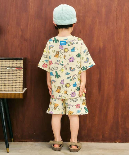 日本童裝 apres les cours 印花拼接短褲 80-130cm 男童款 夏季 PANTS