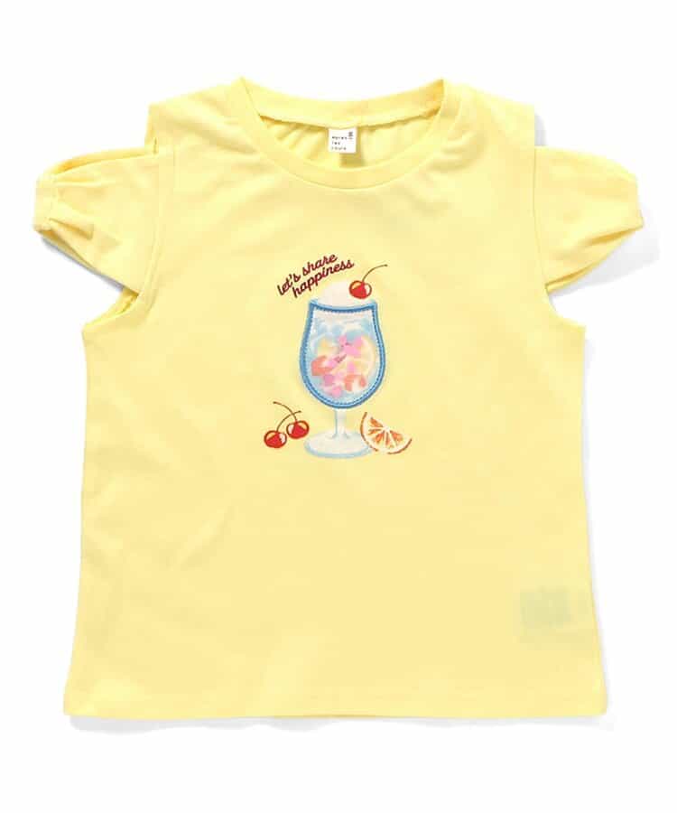 日本童裝 apres les cours 緞帶露肩上衣 80-140cm 女童款 夏季 TOPS
