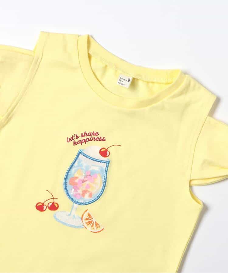 日本童裝 apres les cours 緞帶露肩上衣 80-140cm 女童款 夏季 TOPS