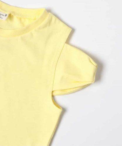 日本童裝 apres les cours 緞帶露肩上衣 80-140cm 女童款 夏季 TOPS
