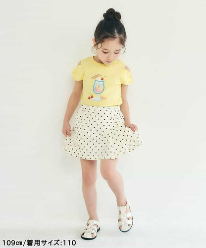 日本童裝 apres les cours 緞帶露肩上衣 80-140cm 女童款 夏季 TOPS