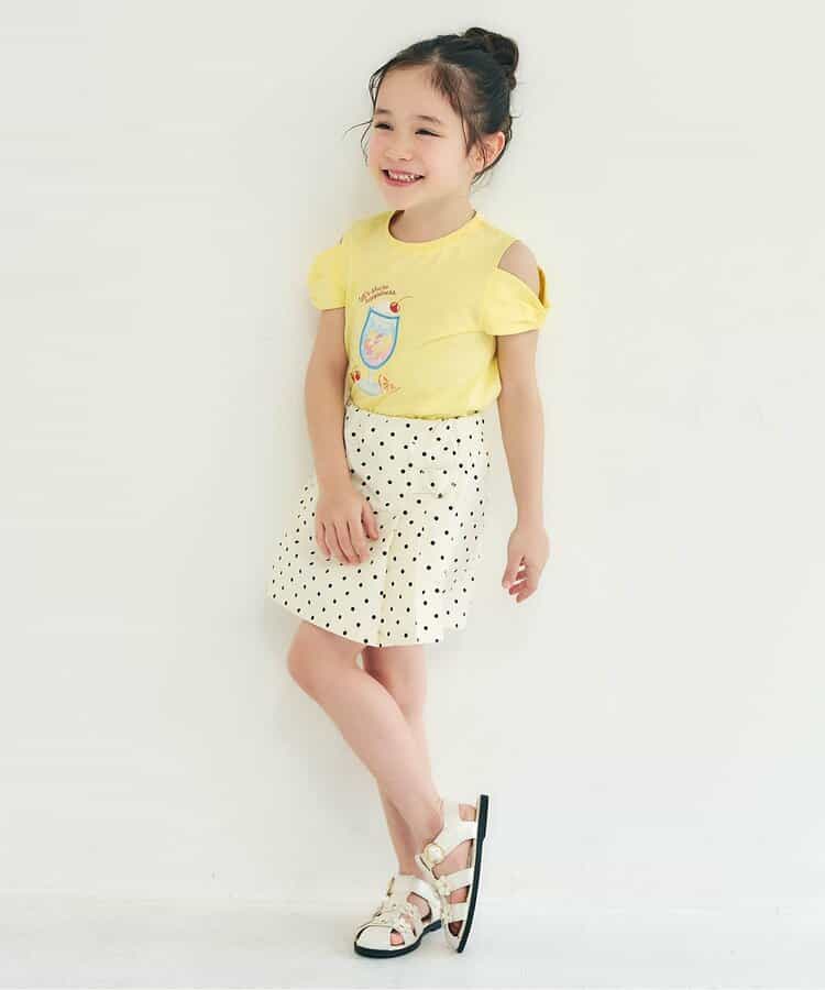 日本童裝 apres les cours 緞帶露肩上衣 80-140cm 女童款 夏季 TOPS