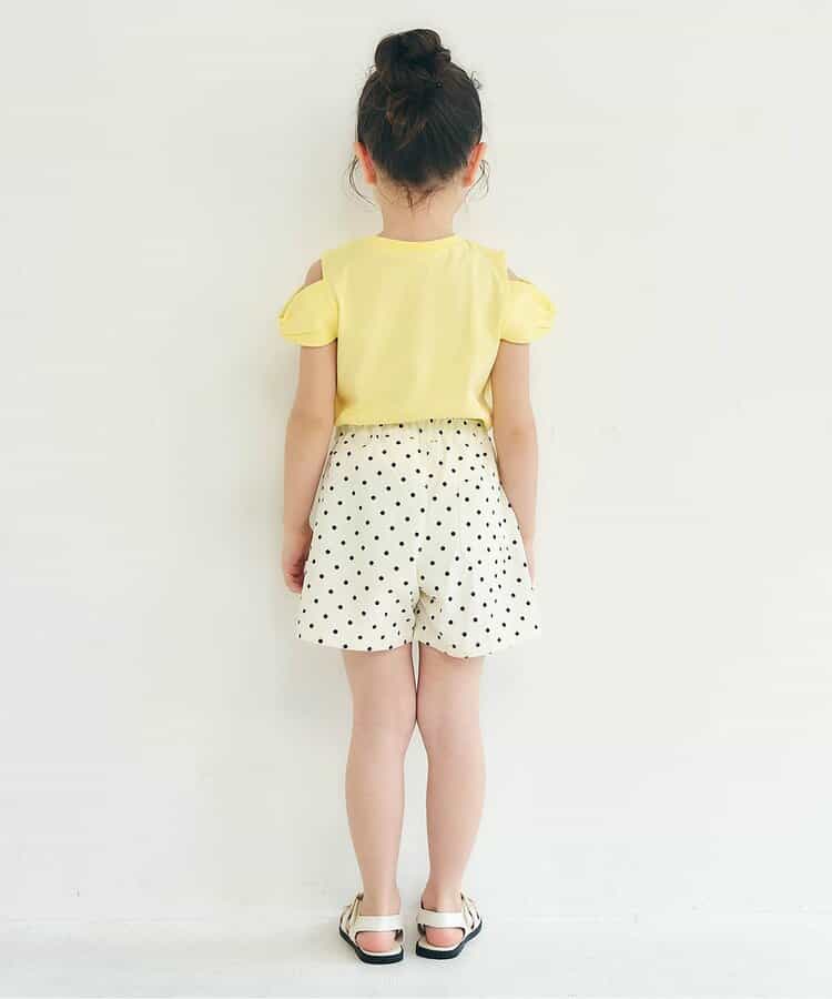 日本童裝 apres les cours 緞帶露肩上衣 80-140cm 女童款 夏季 TOPS