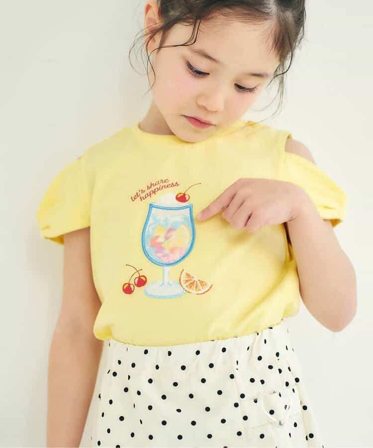 日本童裝 apres les cours 緞帶露肩上衣 80-140cm 女童款 夏季 TOPS