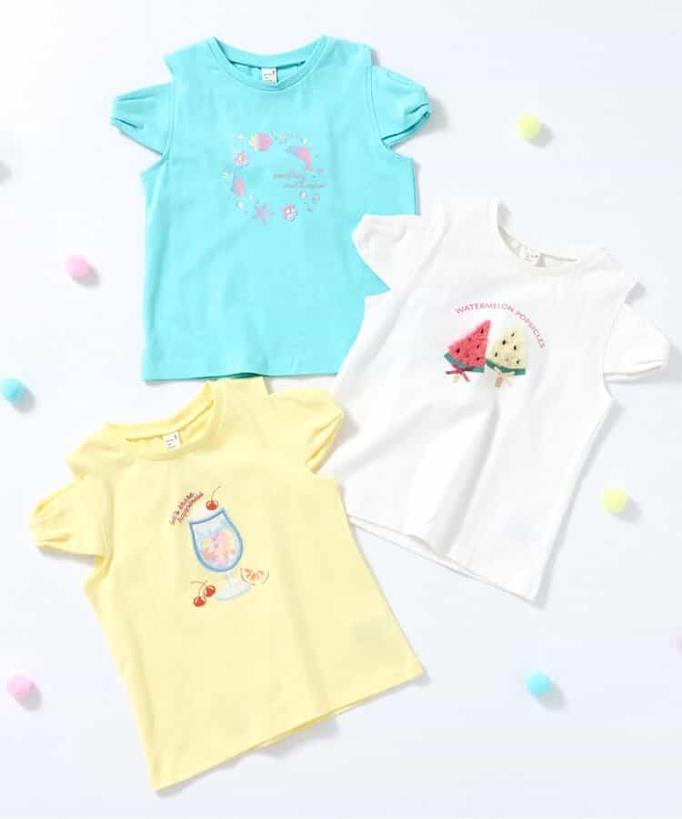 日本童裝 apres les cours 緞帶露肩上衣 80-140cm 女童款 夏季 TOPS