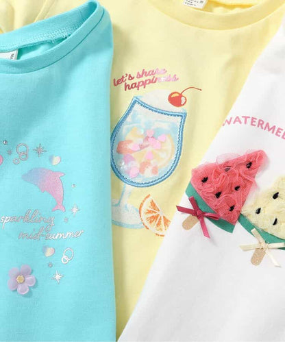 日本童裝 apres les cours 緞帶露肩上衣 80-140cm 女童款 夏季 TOPS