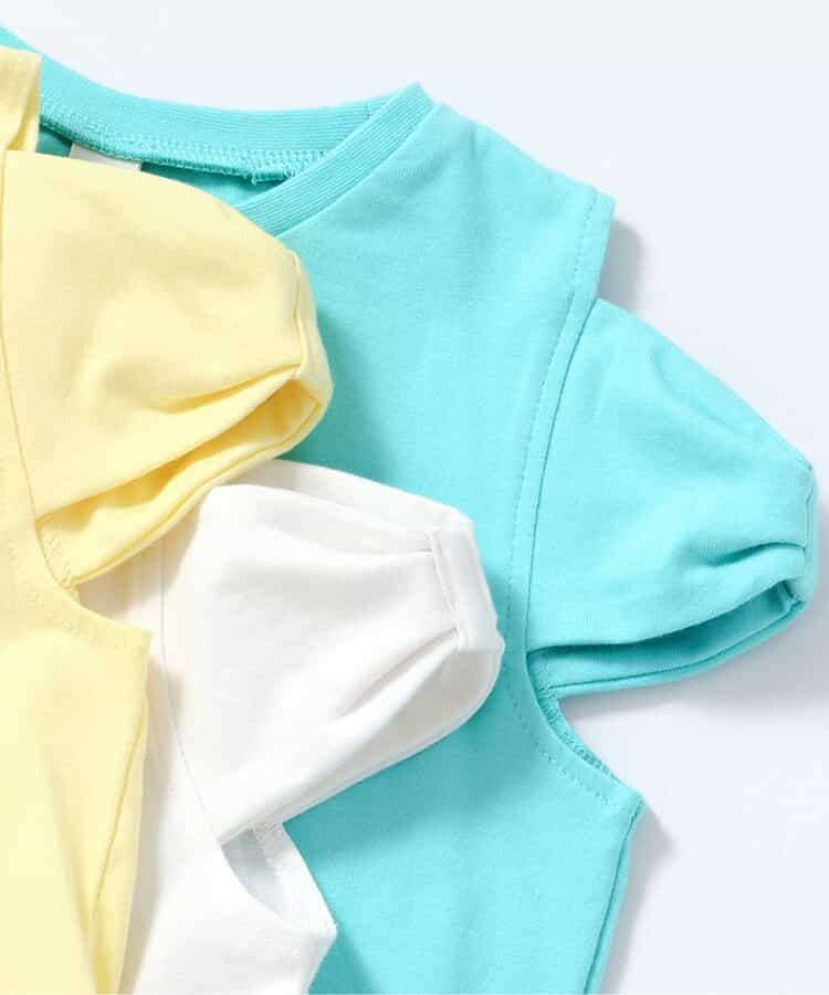日本童裝 apres les cours 緞帶露肩上衣 80-140cm 女童款 夏季 TOPS