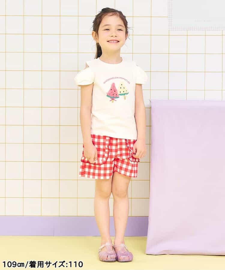 日本童裝 apres les cours 緞帶露肩上衣 80-140cm 女童款 夏季 TOPS