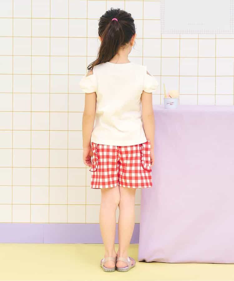 日本童裝 apres les cours 緞帶露肩上衣 80-140cm 女童款 夏季 TOPS
