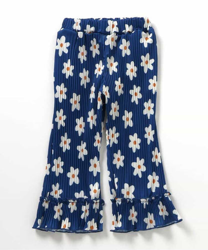 日本童裝 apres les cours 吸水速乾 印花皺褶九分褲 80-140cm 女童款 夏季 TOPS