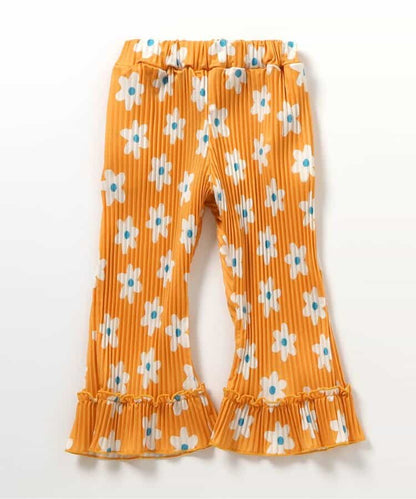 日本童裝 apres les cours 吸水速乾 印花皺褶九分褲 80-140cm 女童款 夏季 TOPS