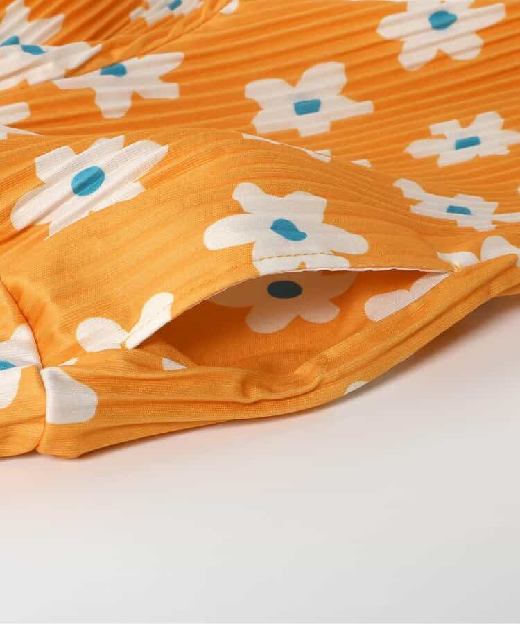 日本童裝 apres les cours 吸水速乾 印花皺褶九分褲 80-140cm 女童款 夏季 TOPS