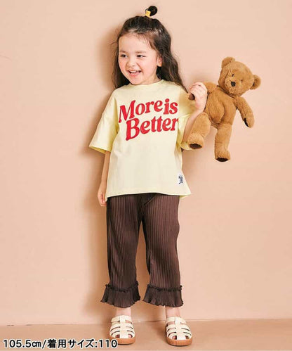日本童裝 apres les cours 吸水速乾 印花皺褶九分褲 80-140cm 女童款 夏季 TOPS