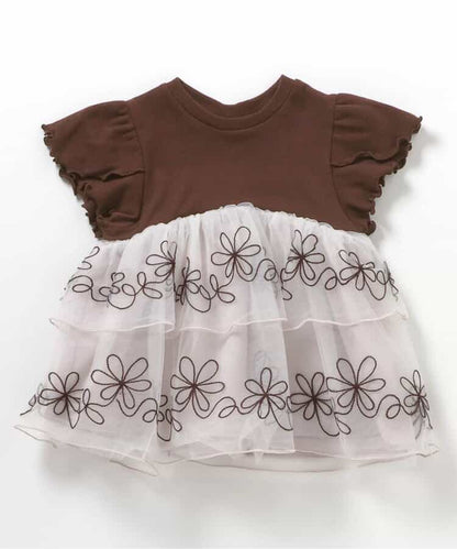 日本童裝 apres les cours 薄紗刺繡上衣 80-140cm 女童款 夏季 TOPS