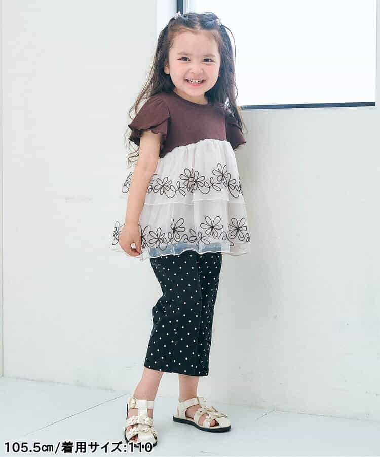 日本童裝 apres les cours 薄紗刺繡上衣 80-140cm 女童款 夏季 TOPS
