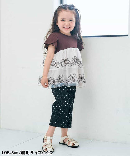 日本童裝 apres les cours 薄紗刺繡上衣 80-140cm 女童款 夏季 TOPS