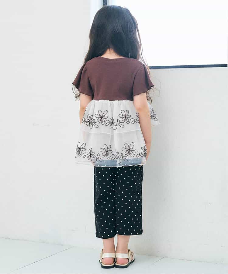 日本童裝 apres les cours 薄紗刺繡上衣 80-140cm 女童款 夏季 TOPS