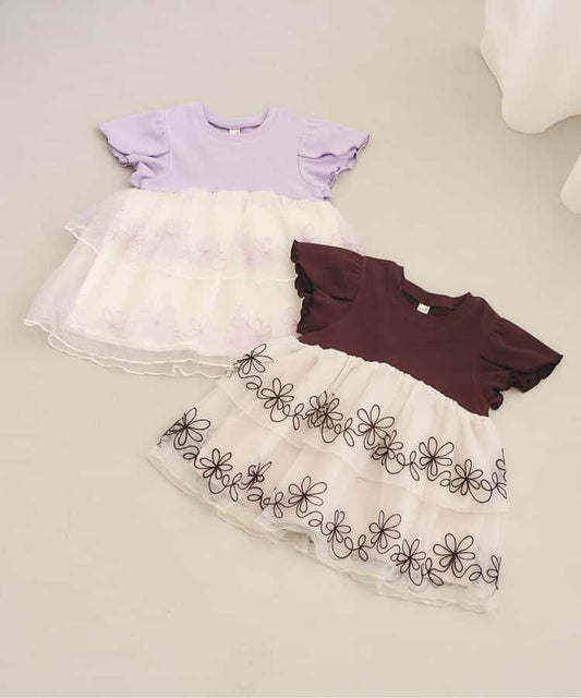 日本童裝 apres les cours 薄紗刺繡上衣 80-140cm 女童款 夏季 TOPS