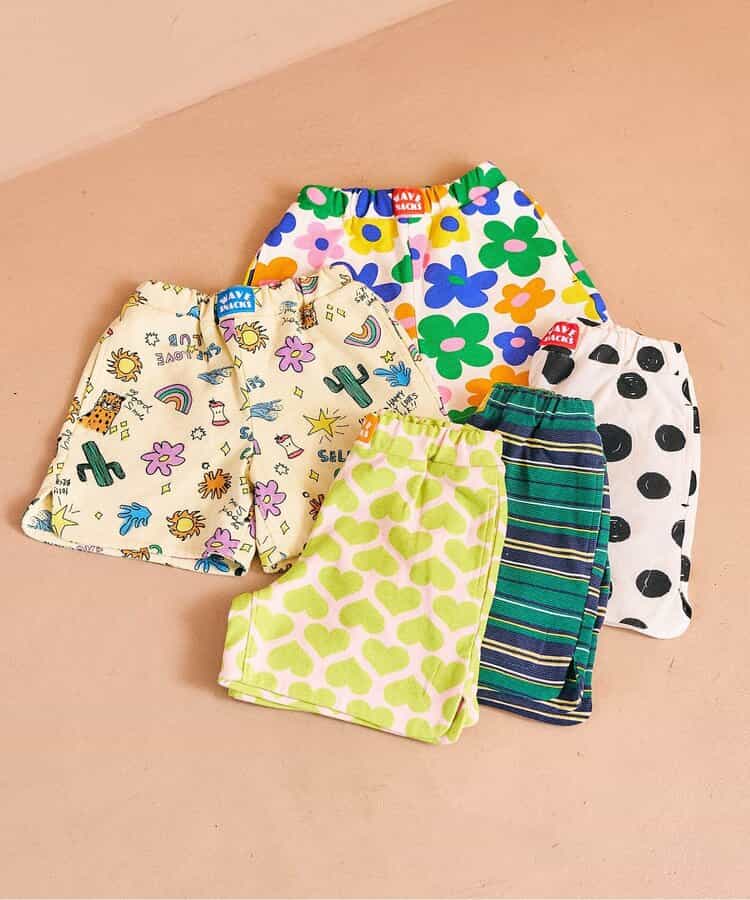 日本童裝 apres les cours 印花拼接短褲 80-130cm 男童款 夏季 PANTS