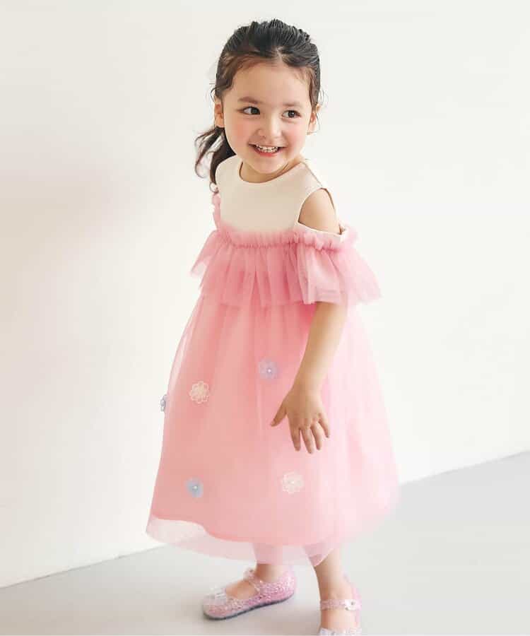 日本童裝 apres les cours 花花薄紗連身裙 80-140cm 女童款 夏季 DRESSES