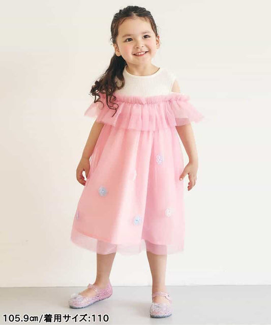 日本童裝 apres les cours 花花薄紗連身裙 80-140cm 女童款 夏季 DRESSES