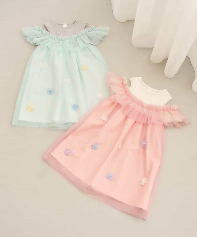 日本童裝 apres les cours 花花薄紗連身裙 80-140cm 女童款 夏季 DRESSES