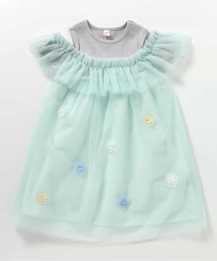 日本童裝 apres les cours 花花薄紗連身裙 80-140cm 女童款 夏季 DRESSES