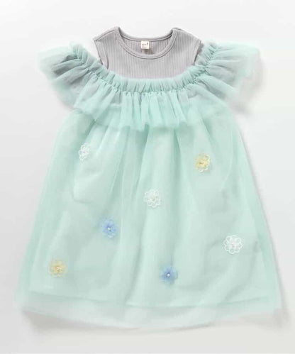 日本童裝 apres les cours 花花薄紗連身裙 80-140cm 女童款 夏季 DRESSES