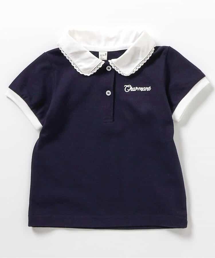 日本童裝 apres les cours 接觸冷感 polo蕾絲領上衣 80-140cm 女童款 夏季 TOPS